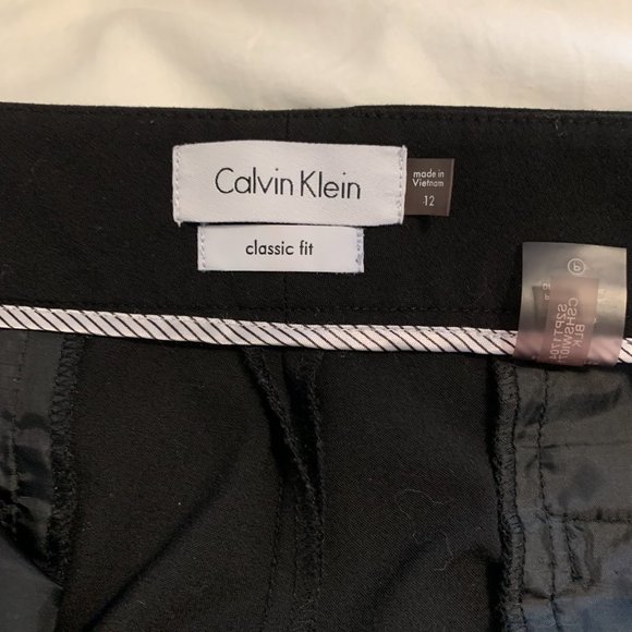 Calvin Klein Size 12 Classic Fit Black Dress Pants - Picture 3 of 3